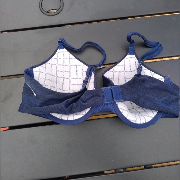 Victoria's Secret Uplift Semi Demi Bra Size 34B, Blue & Black Pattern, U… - Picture 3 of 11